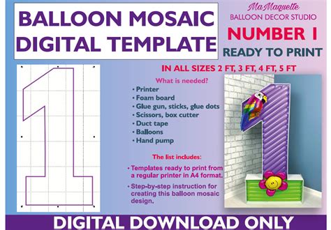 Number Mosaic Template
